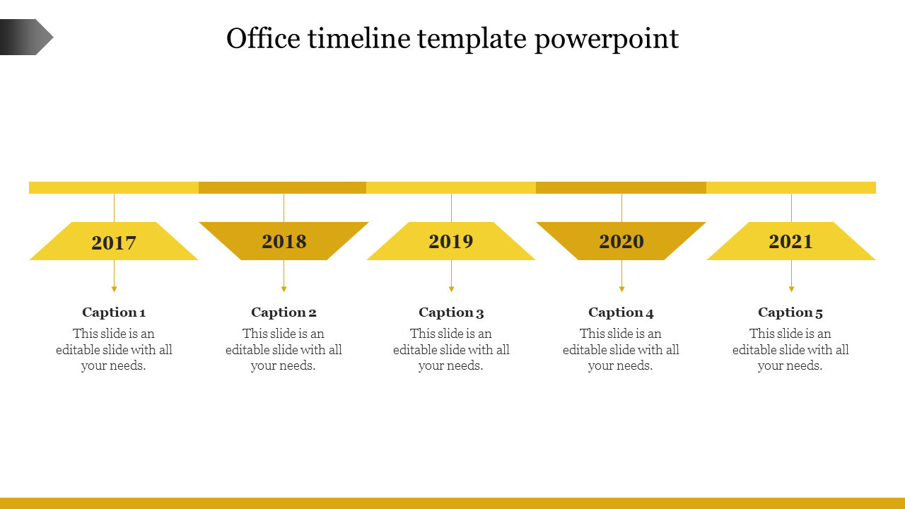 office timeline template powerpoint-Yellow